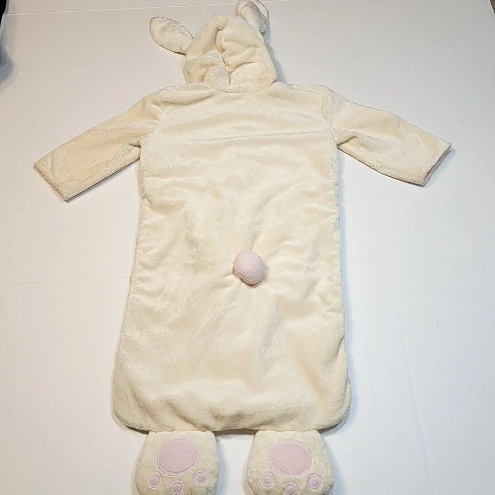 Gymboree baby girl bunny bunting size 0-6 months sleep sack rabbit ears paws tai